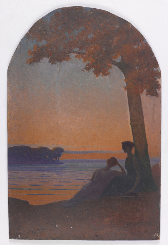 Harmonie du soir (Deux figures au bord de l'eau avec lyre)